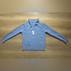 LOFT Ladies Light Blue Zip-Up Sweater
